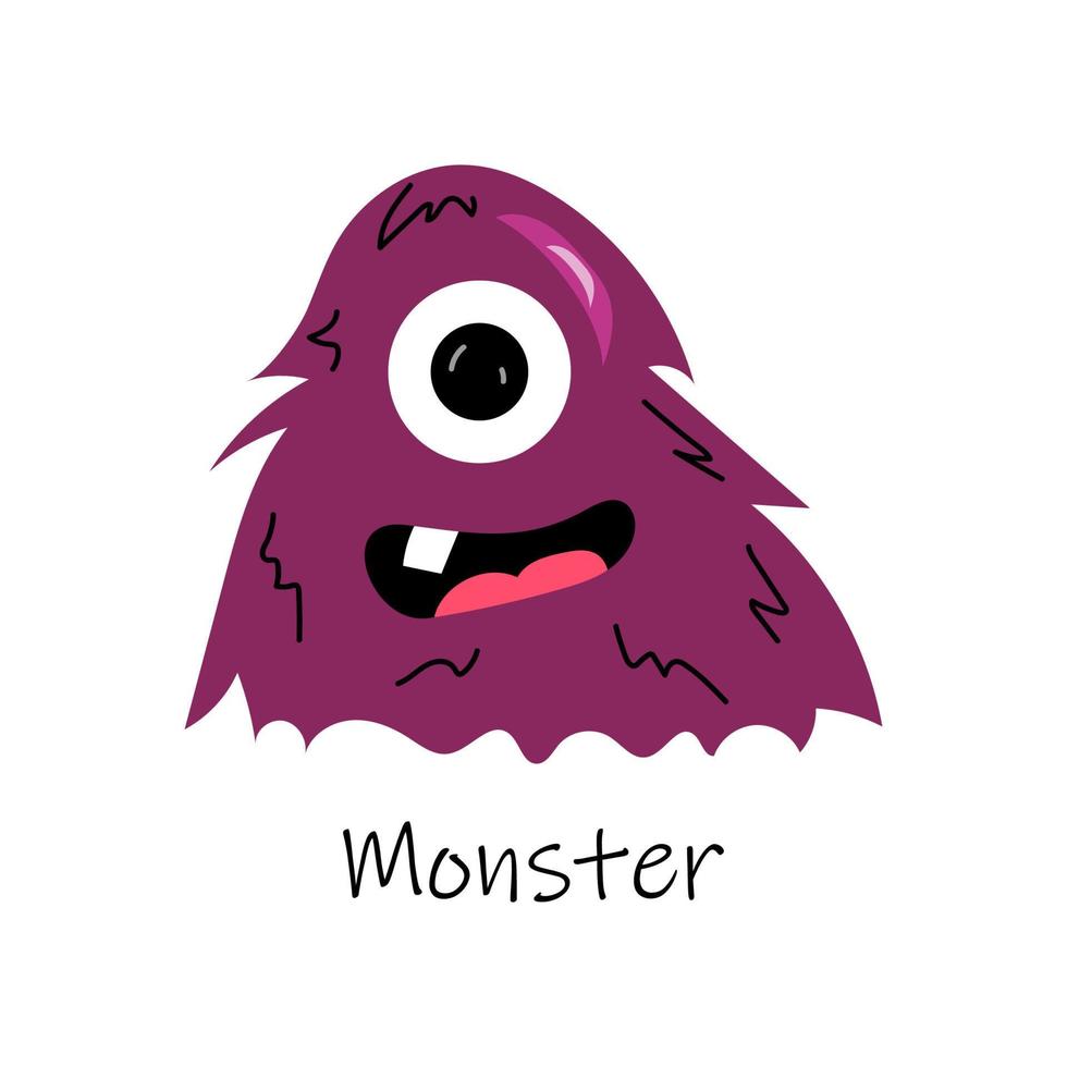 Vector monster. White background.