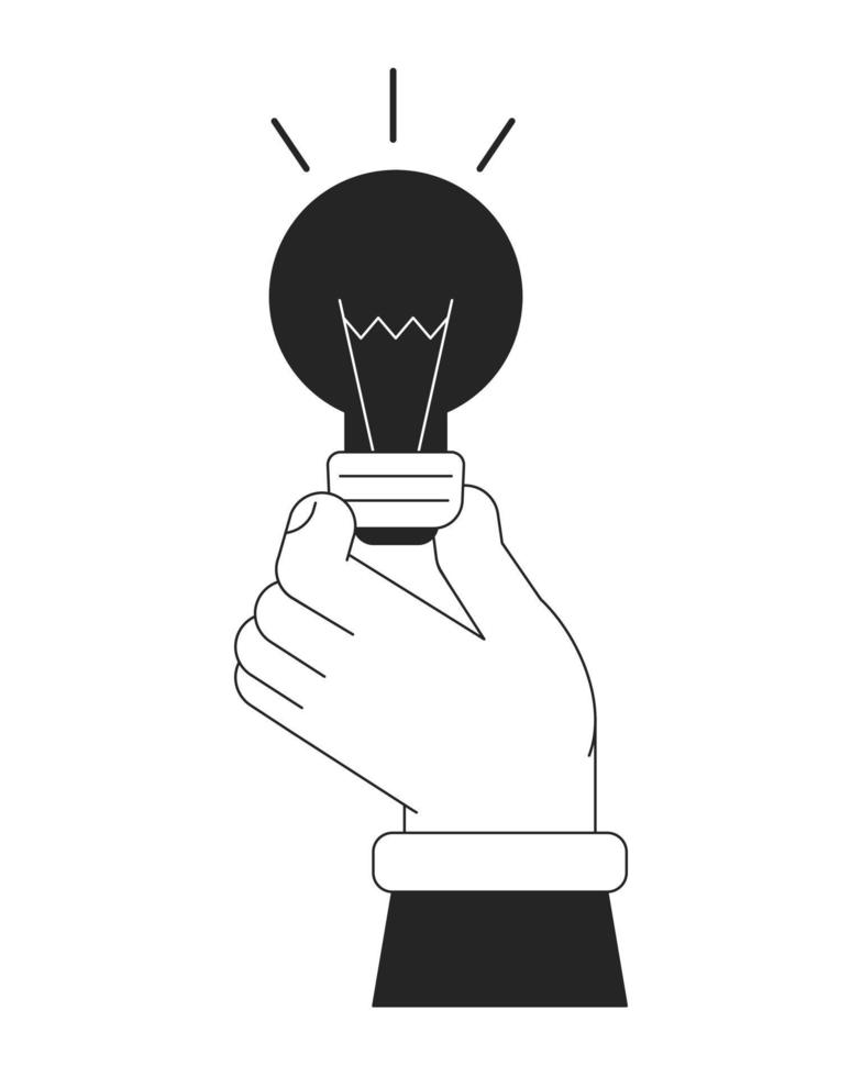 Entrepreneur without idea bw concept vector spot illustration. No creativity 2D cartoon flat line monochromatic first view hand for web UI design. Editable hero image for landing page, mobile header