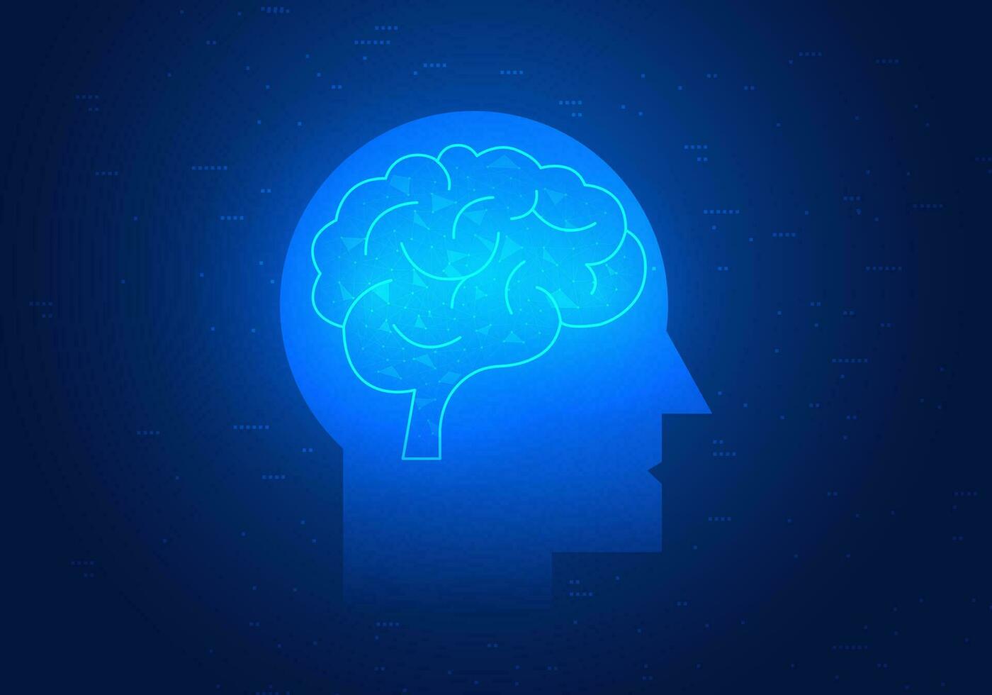 Brain inside the robot is an artificial intelligence system. that serves to command and learn information from humans to help meet the needs of users and help solve business problems to compete vector