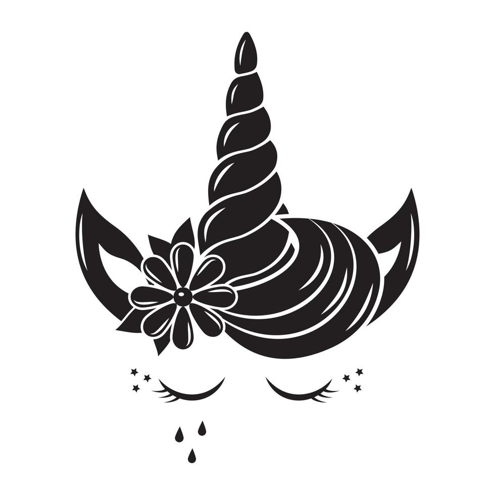 fabuloso unicornio poni decorado con negro contorno colorante, vector aislado ilustración en garabatear estilo, plantilla