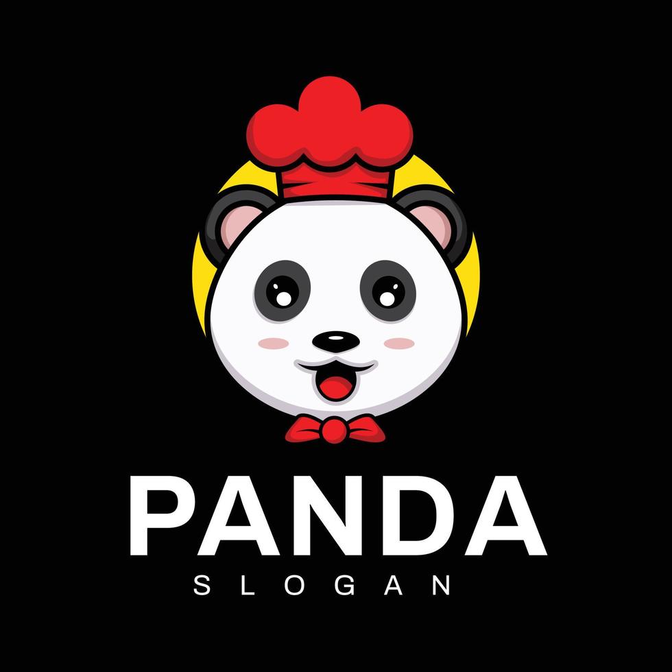 panda chef logo for cafe and restaurant business logo, cooking , mater chef vector