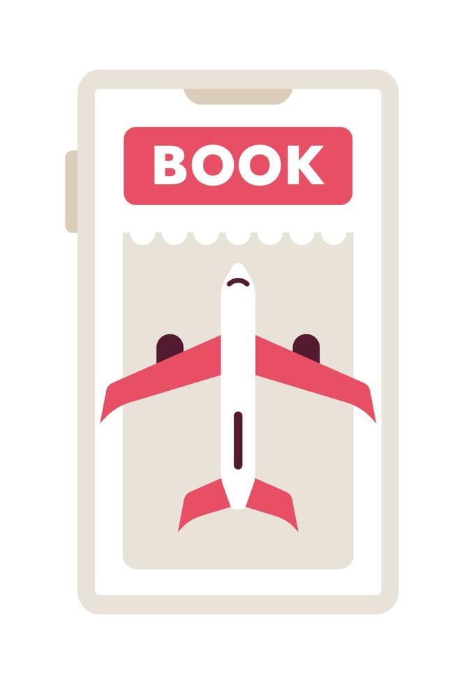 Booking plane ticket online on mobile phone flat concept vector spot illustration. Editable 2D cartoon object on white for web UI design. Cheap flight creative hero image