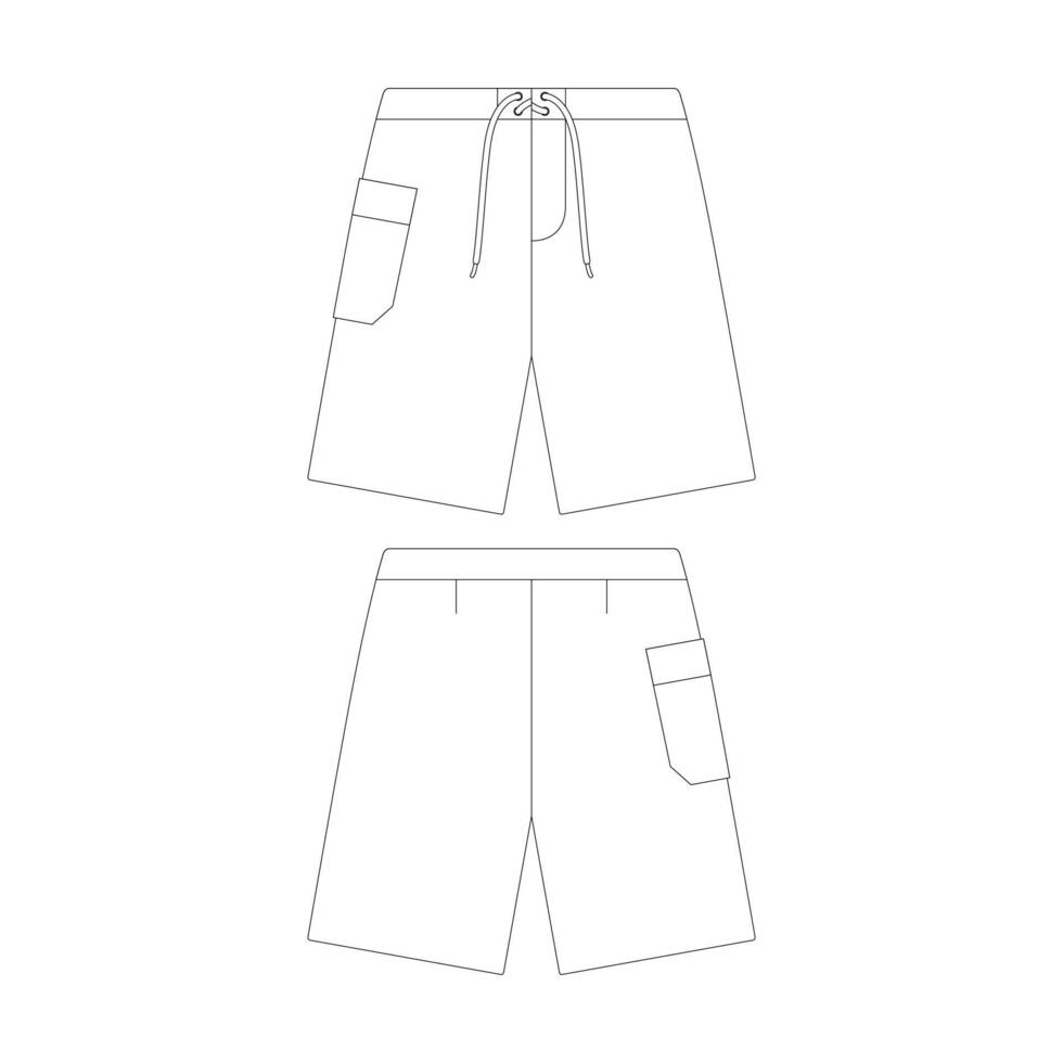 template boardshorts vector illustration flat design outline clothing collection