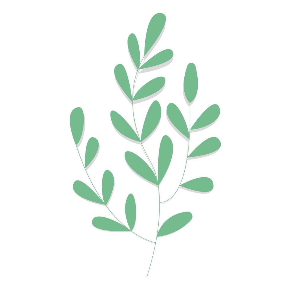 Flat doodle floral illustration isolated on white background vector