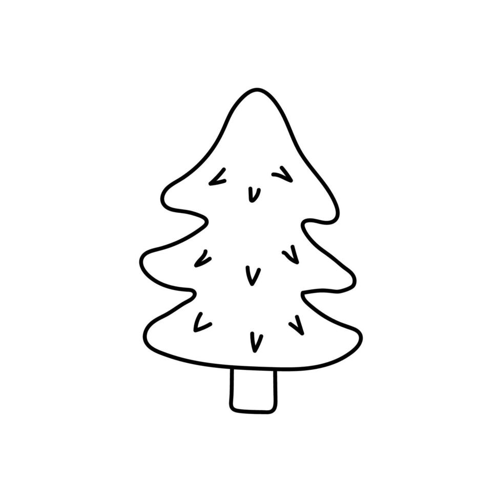 Hand drawn vector pine tree.