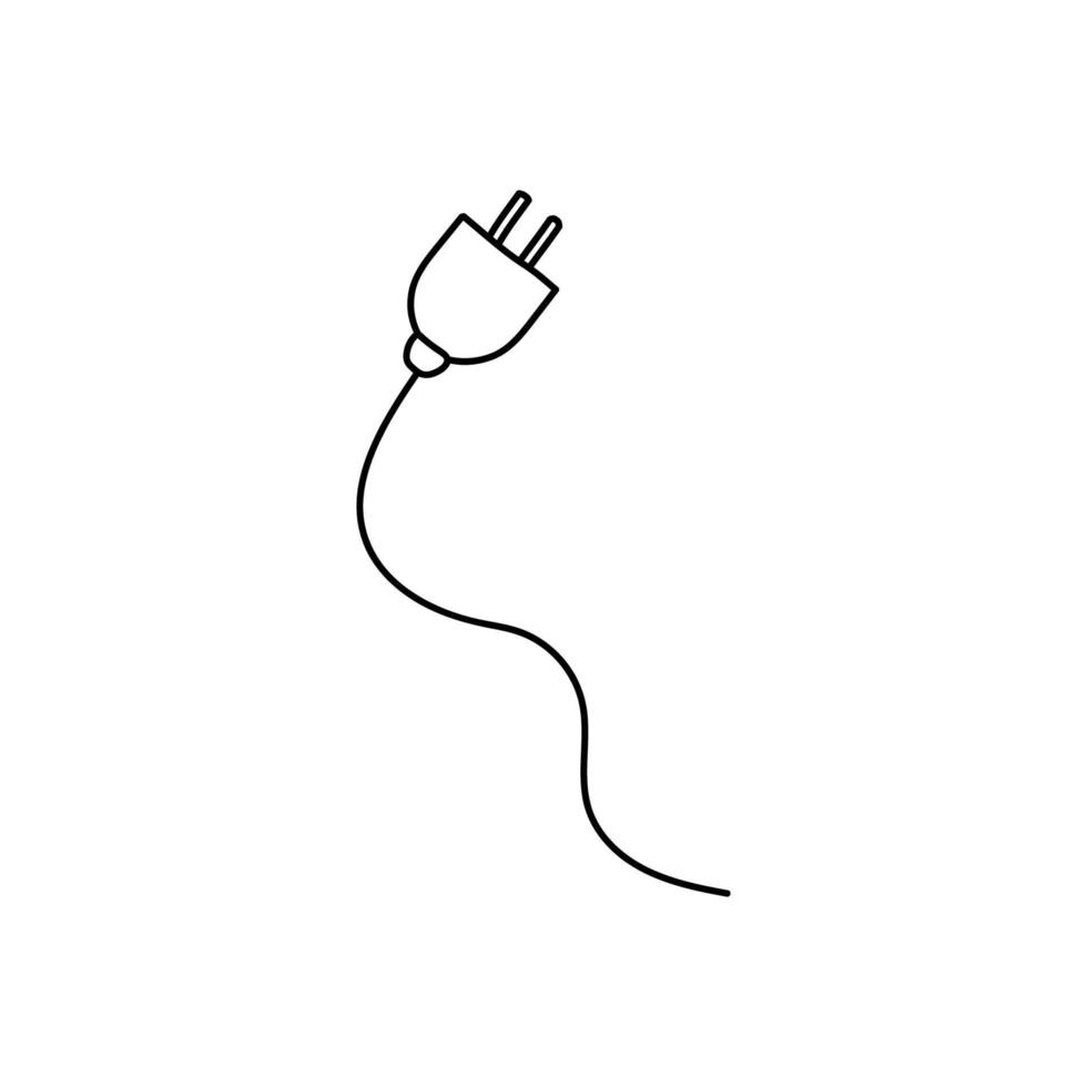 Hand drawn vector illustration of electric plug.