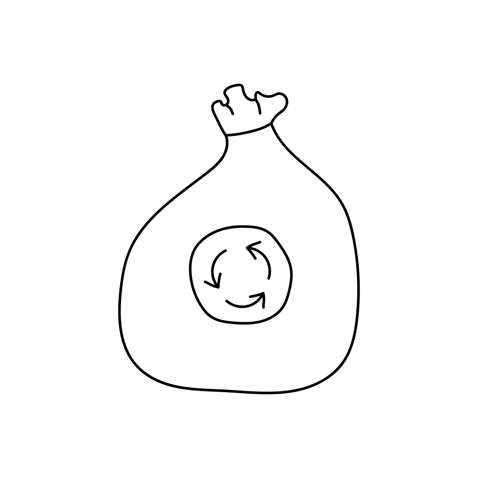 Hand drawn vector illustration of trash bag. 23135159 Vector Art at