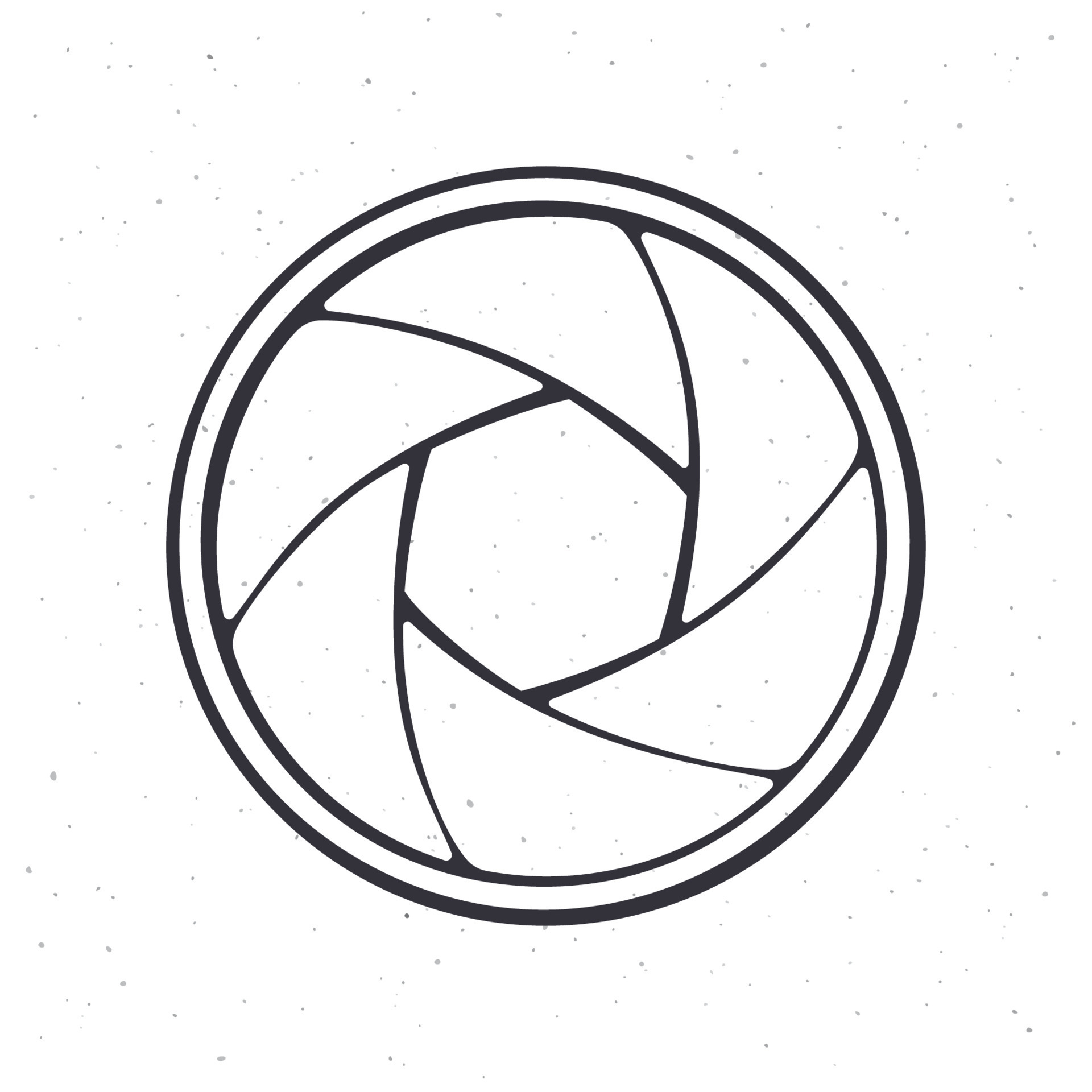 Outline of photo camera shutter aperture. Diaphragm of optical lens