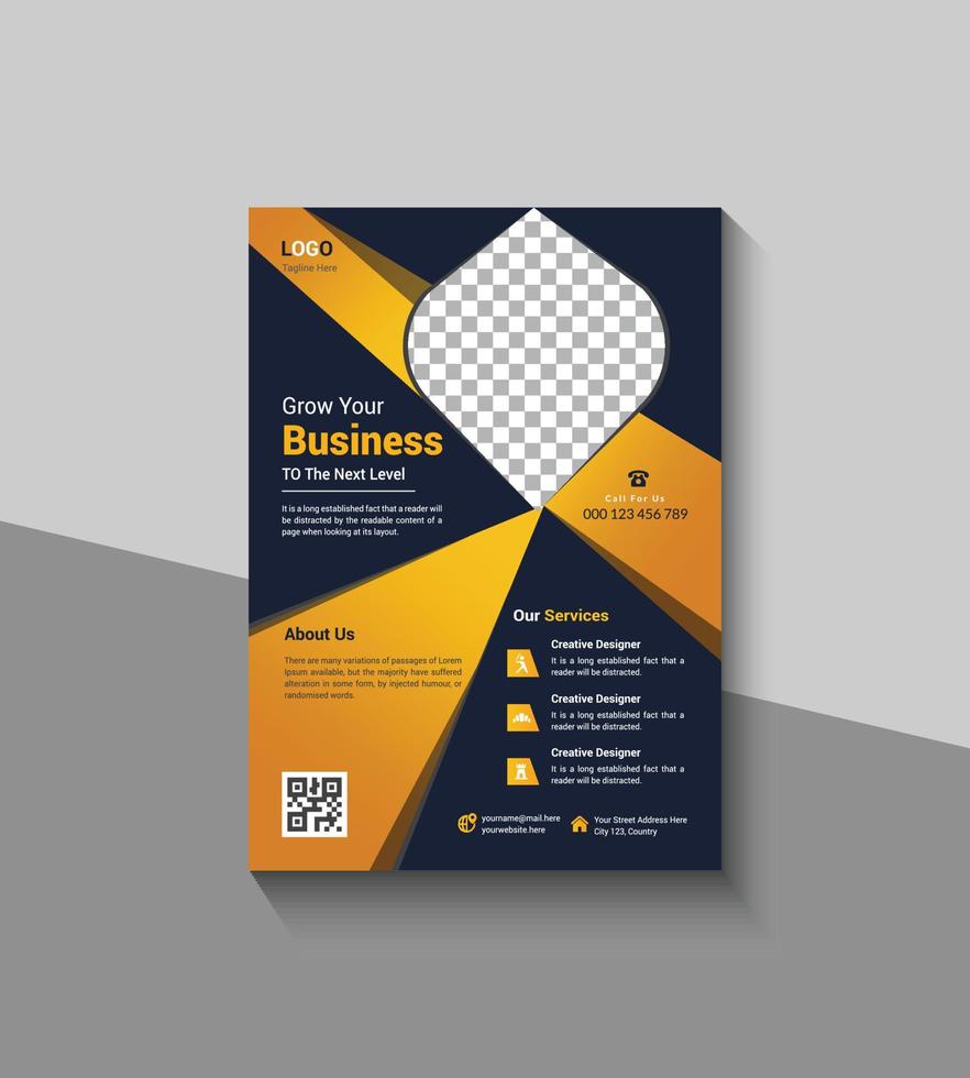 Yellow Modern Corporate Flyer Design vector