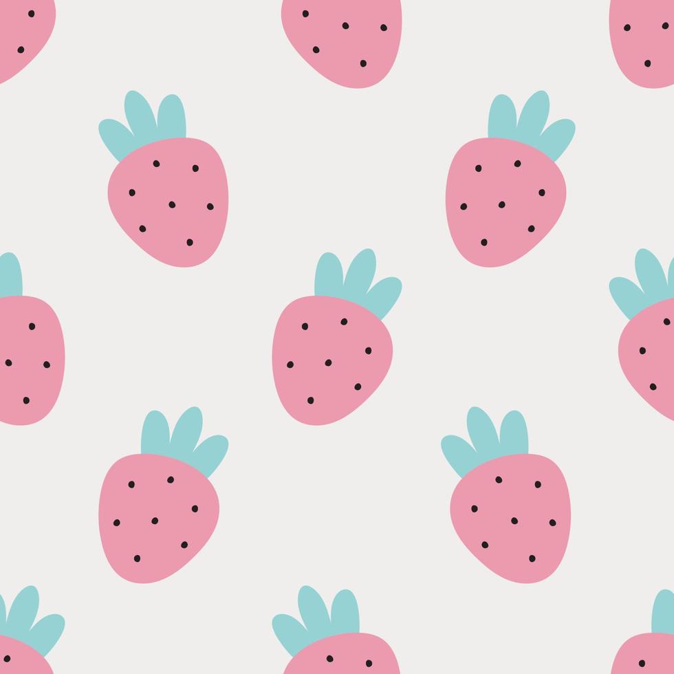 Seamless pattern with strawberry. For card, posters, banners, printing on the pack, clothes, fabric, wallpaper, textile. vector