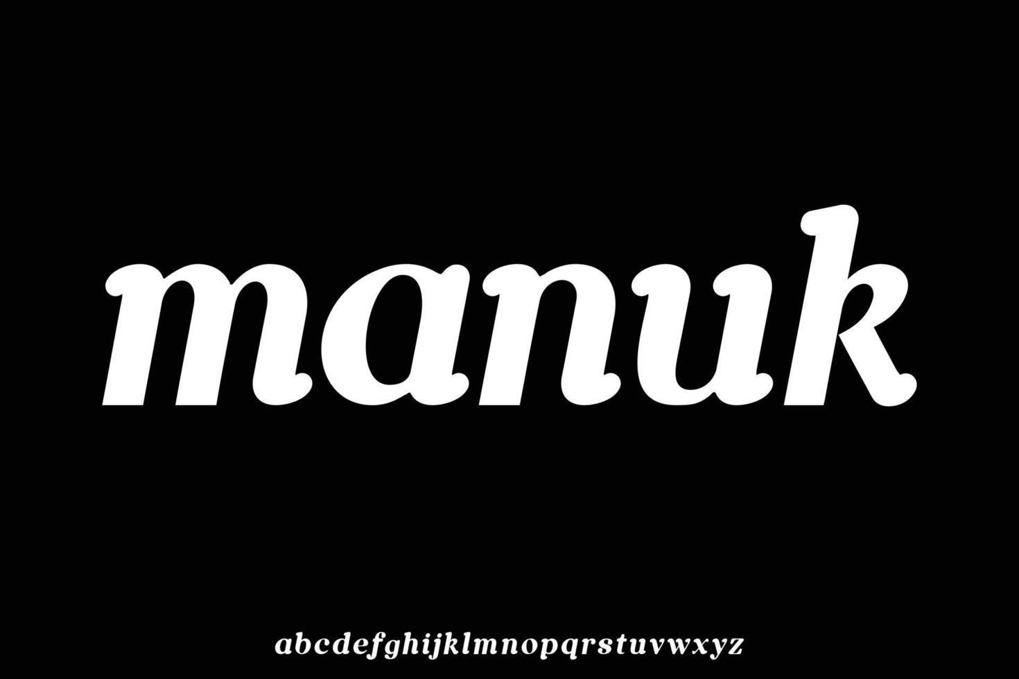 Thick rounded italic serif display font vector illustration