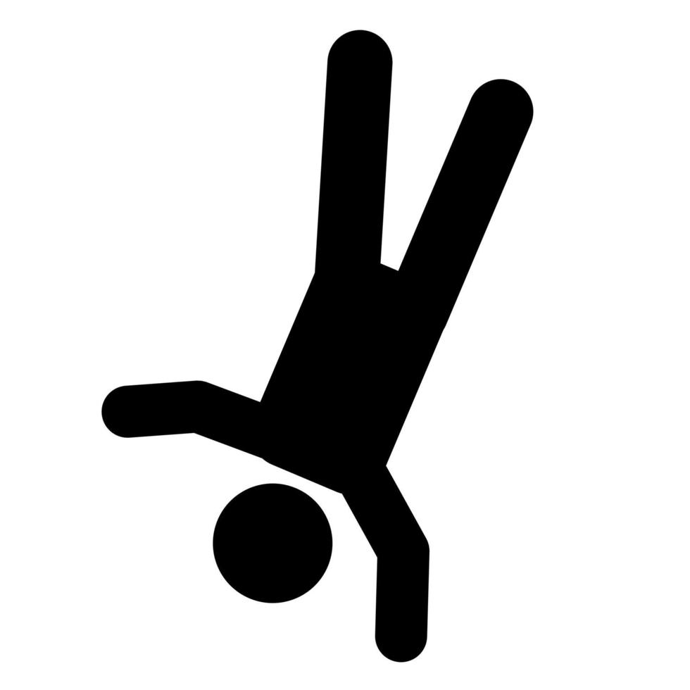 Handstand vector clip art, stick figure, pictogram, stickman