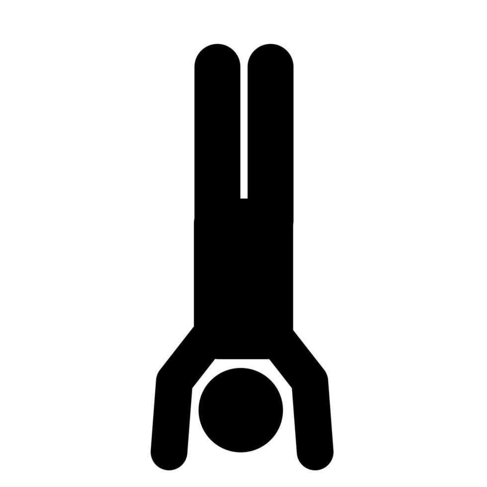 Handstand vector clip art, stick figure, pictogram, stickman