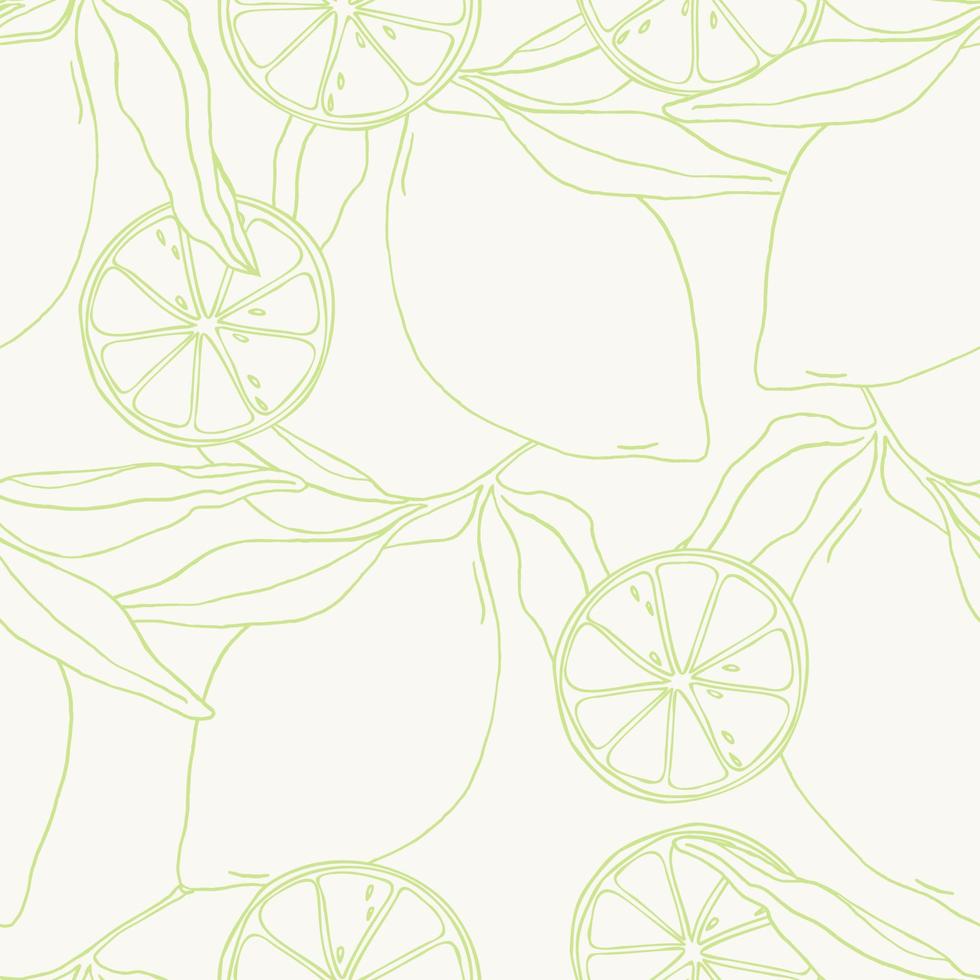 Lemon summer fruit seamless pattern for textile design vector
