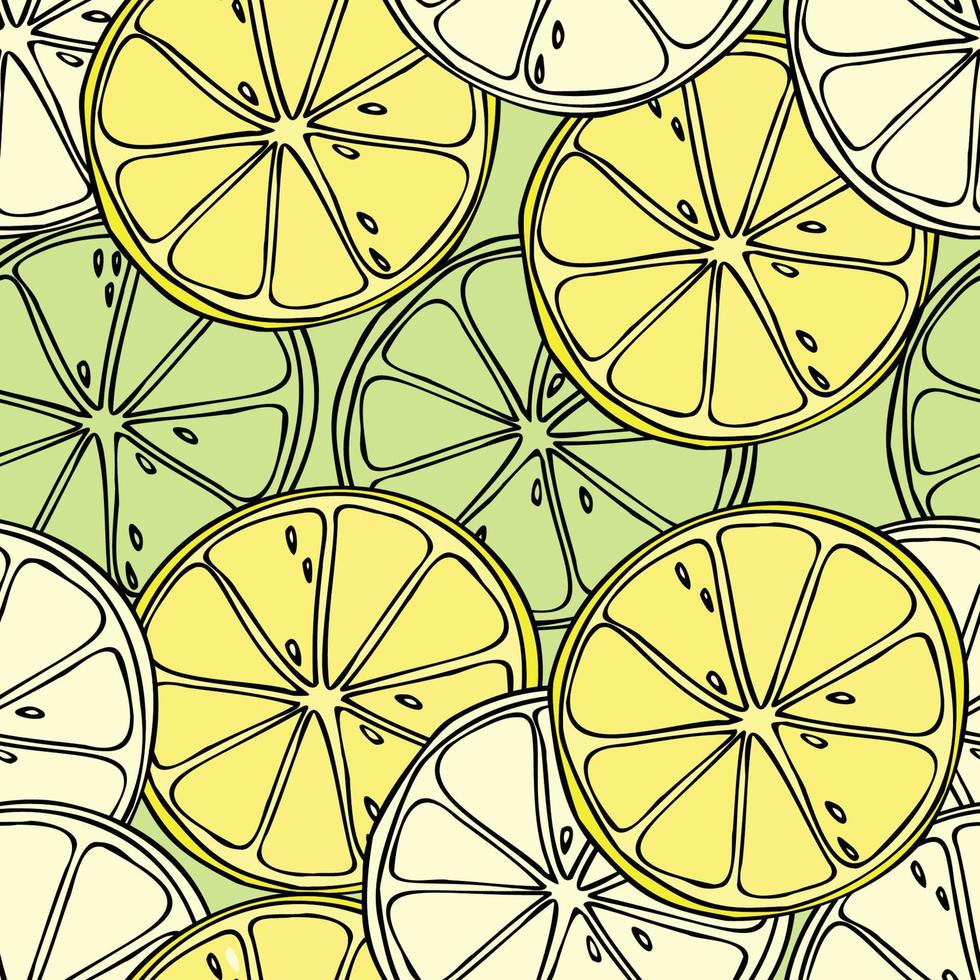Lemon summer fruit seamless pattern for textile design vector