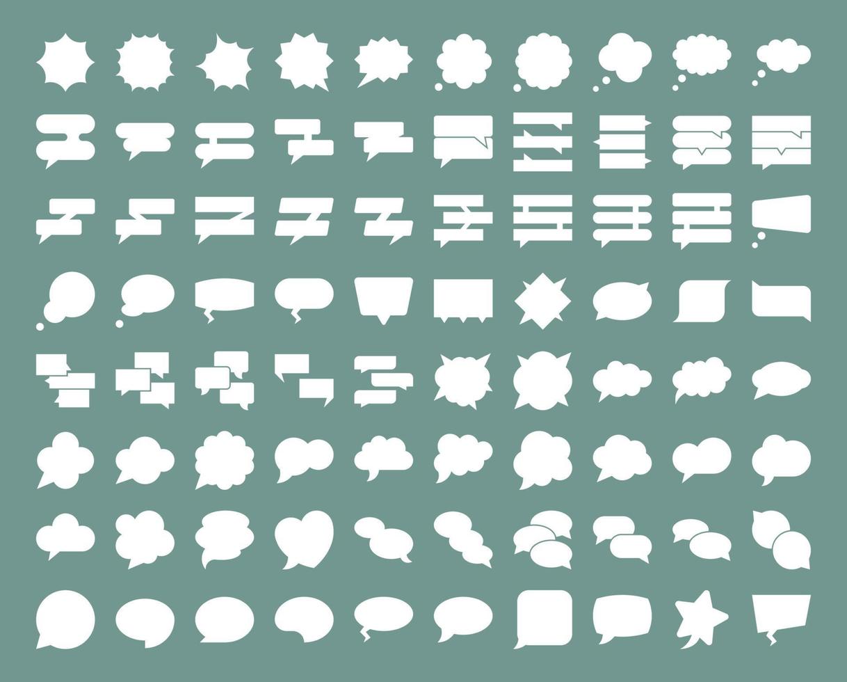 Speech balloons set, flat style vector illustration