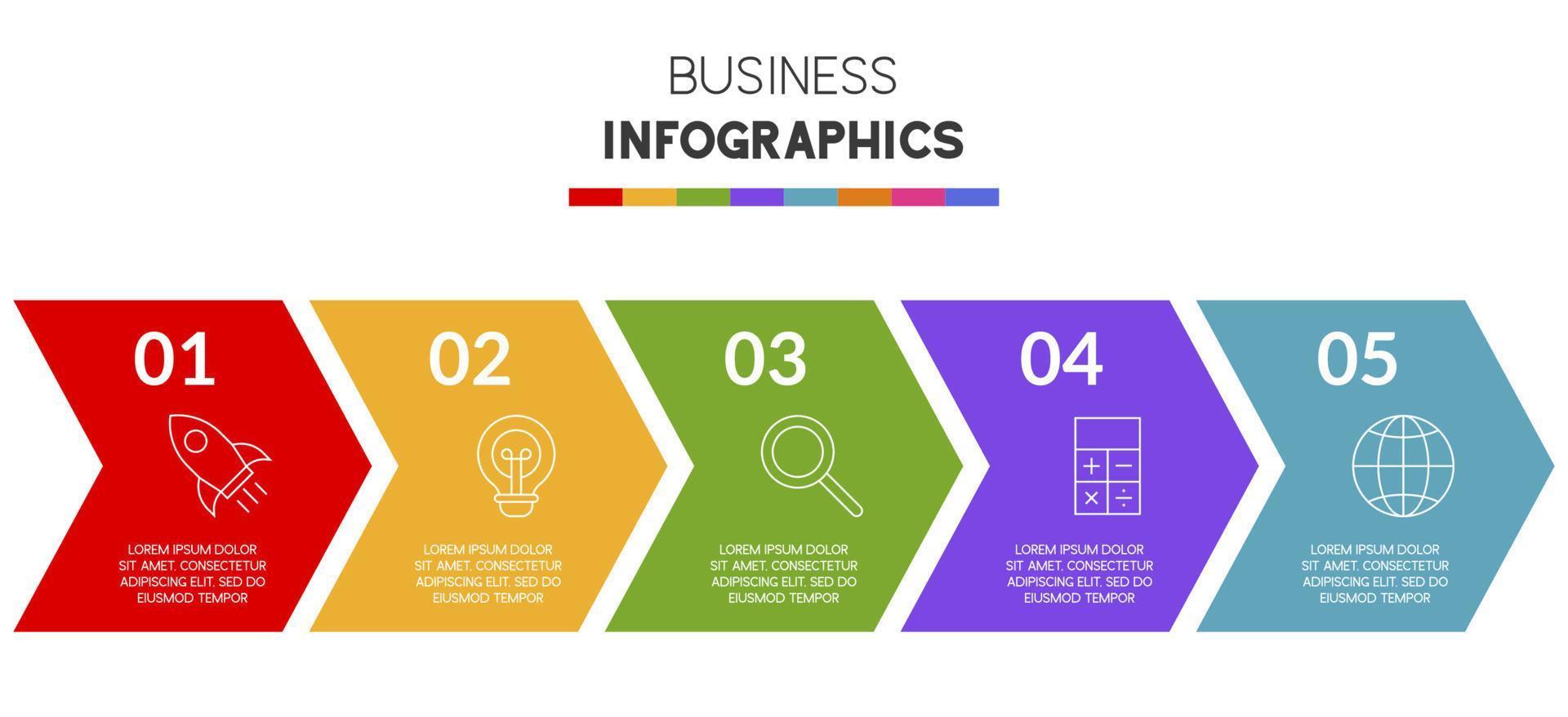 Infographics design template and icons with 5 options or 5 steps vector