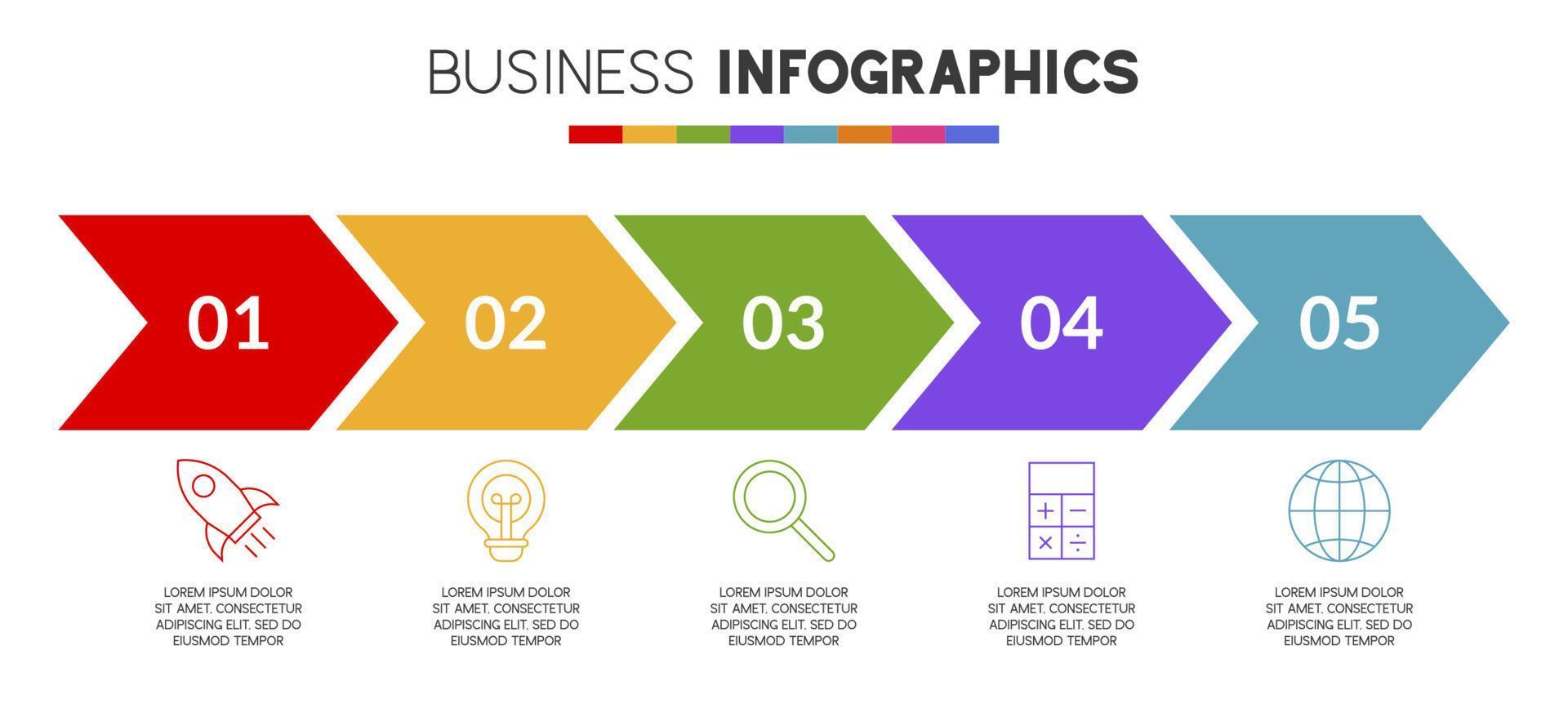 infografia diseño modelo y íconos con 5 5 opciones o 5 5 pasos vector