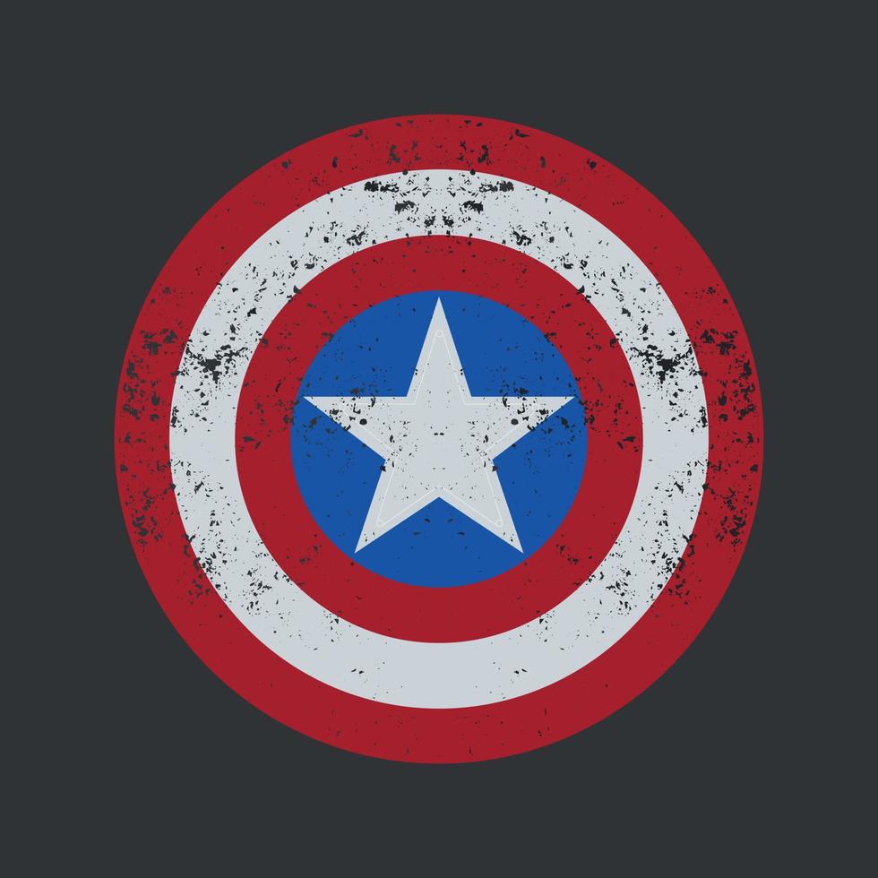 Captain America shield. Editable textures vector