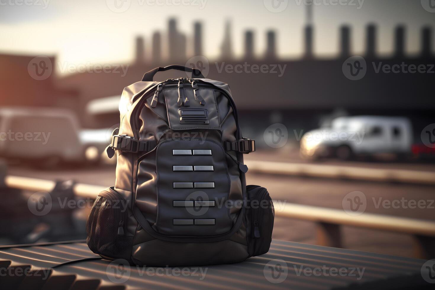 Military bag close up view. Neural network photo