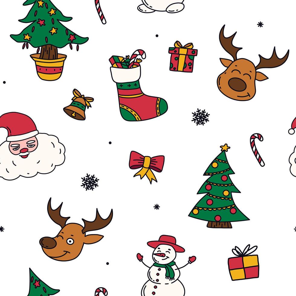 new year drawings icons, large set of festive clip-art graphics. Christmas design elements. vector