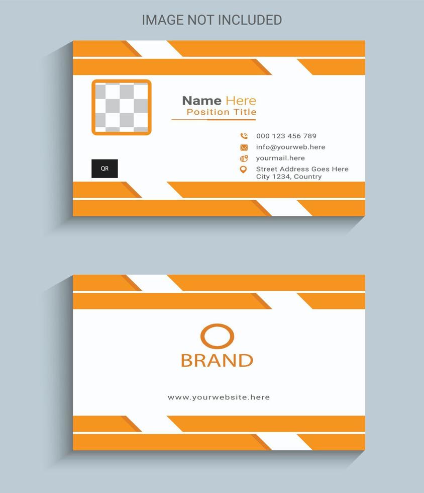 yellow and white business card design template vector
