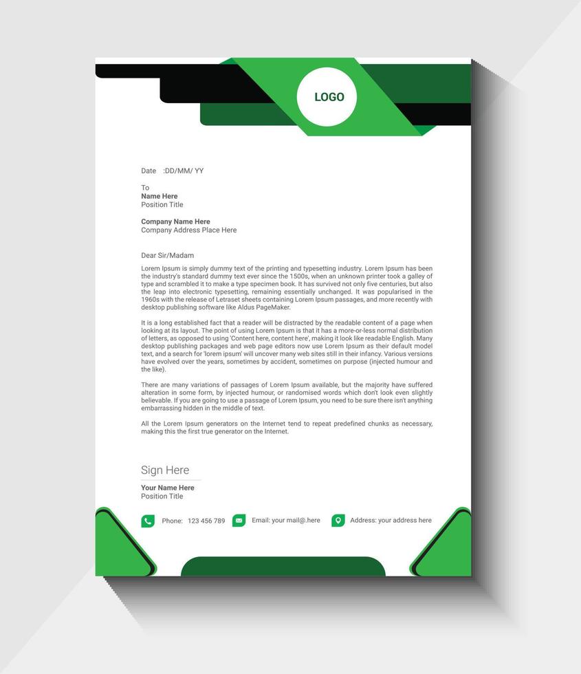 creative letterhead design template vector