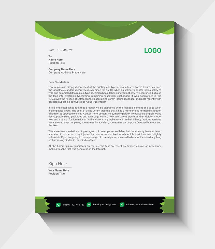 creative letterhead design template vector