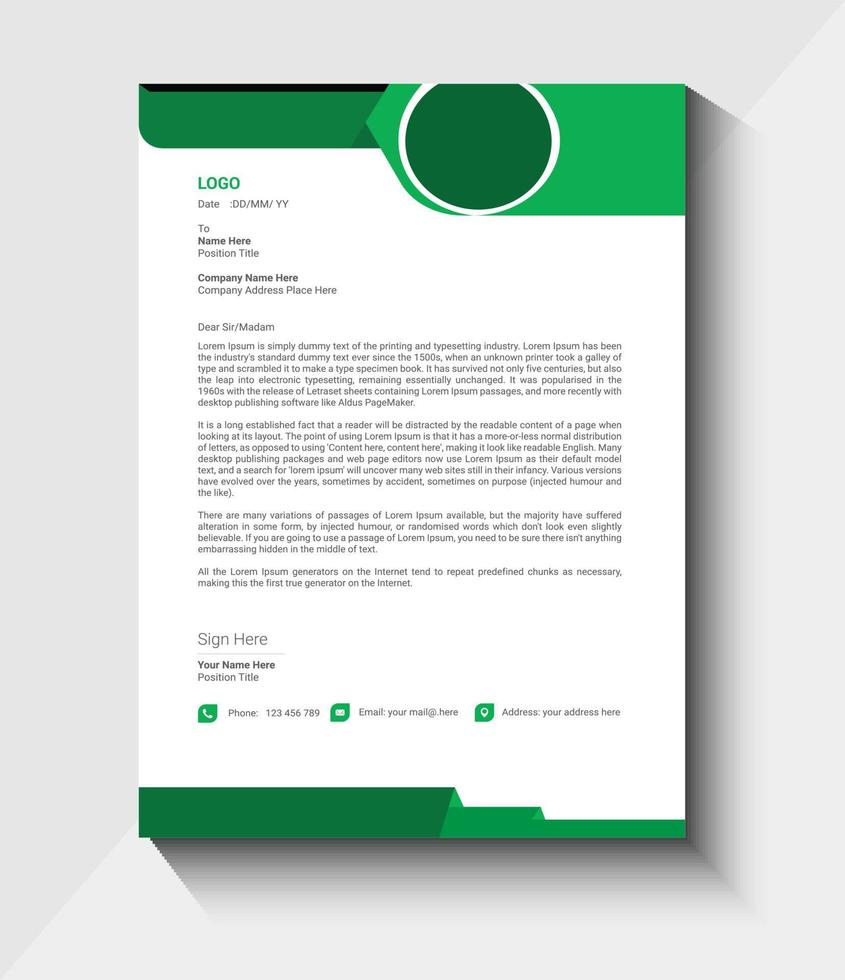 creative letterhead design template vector