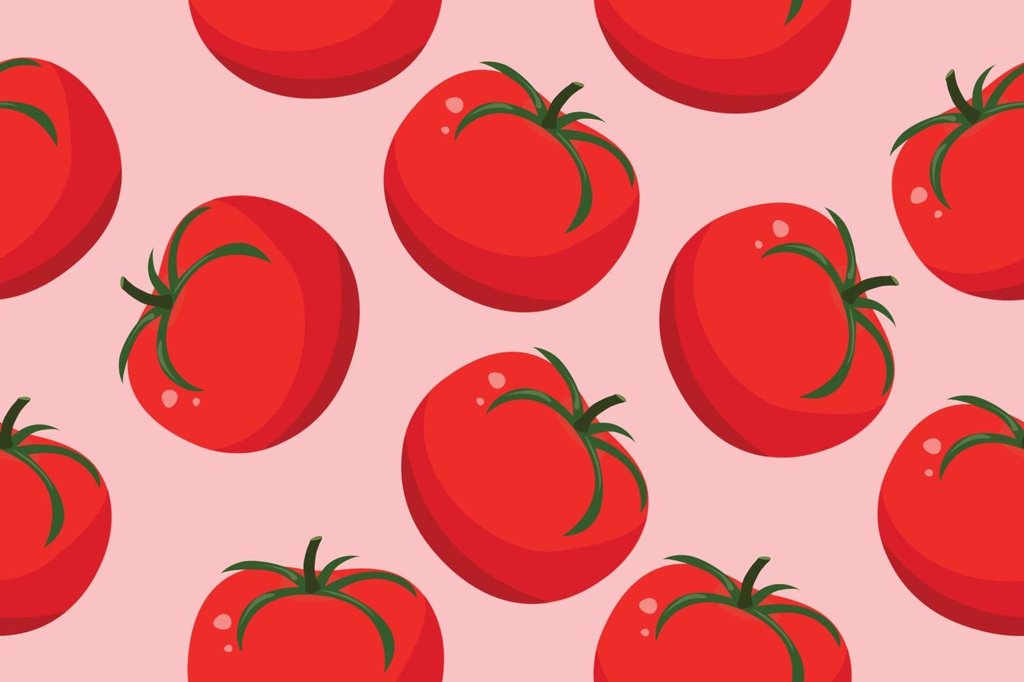 Seamless background with fresh tomatoes. Bright juicy vegetables. Vector