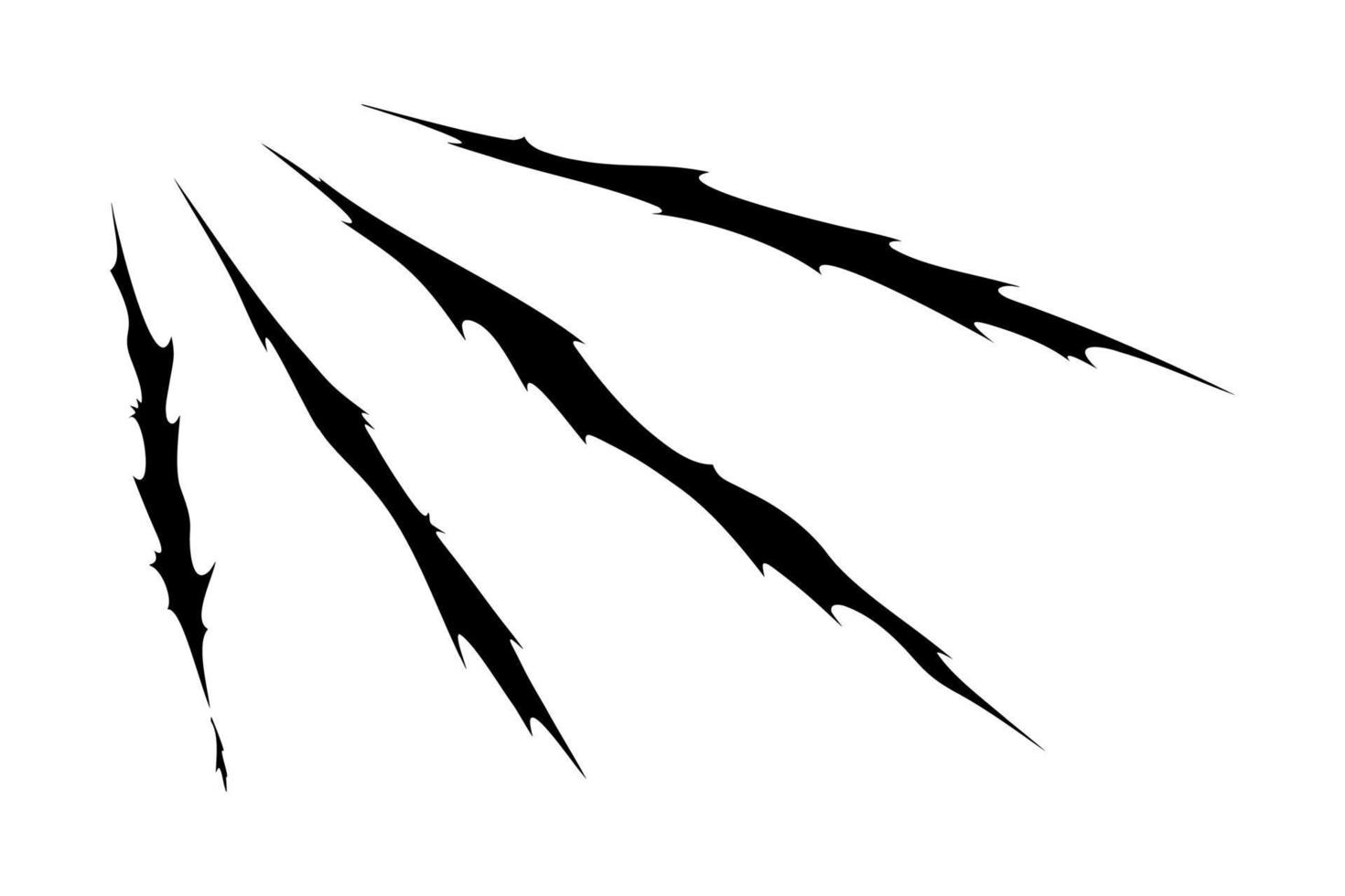 garra arañazos de salvaje animal. gato arañazos marcas aislado en blanco antecedentes. vector ilustración