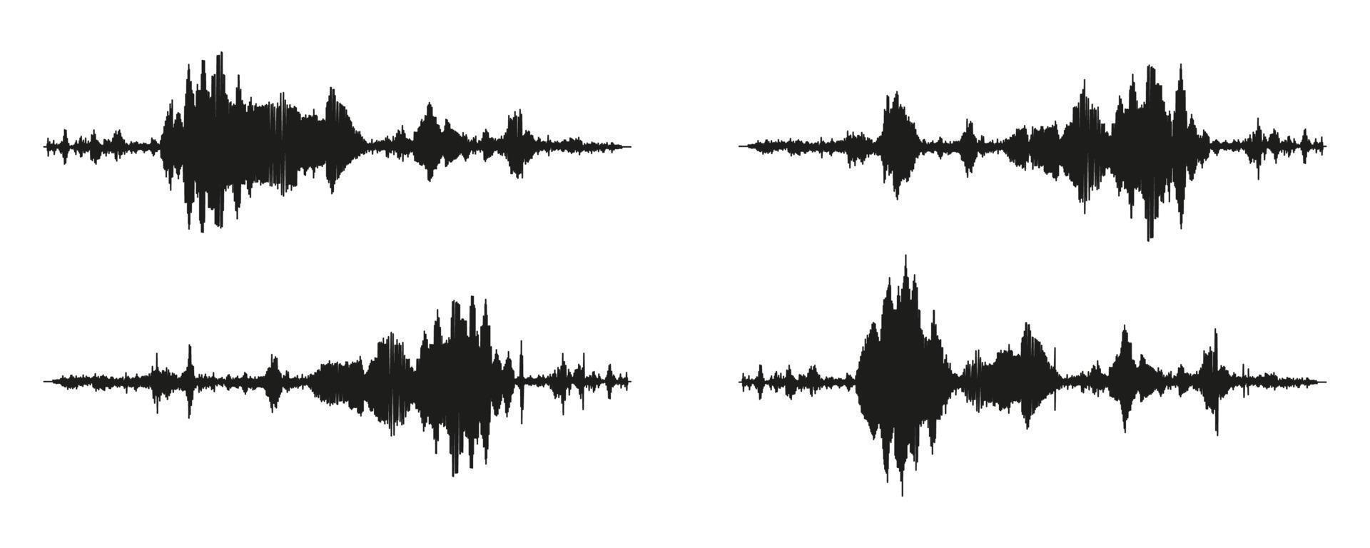 Seismograph measurement or lie detector graph. Seismic measurements with data record. Vector illustration
