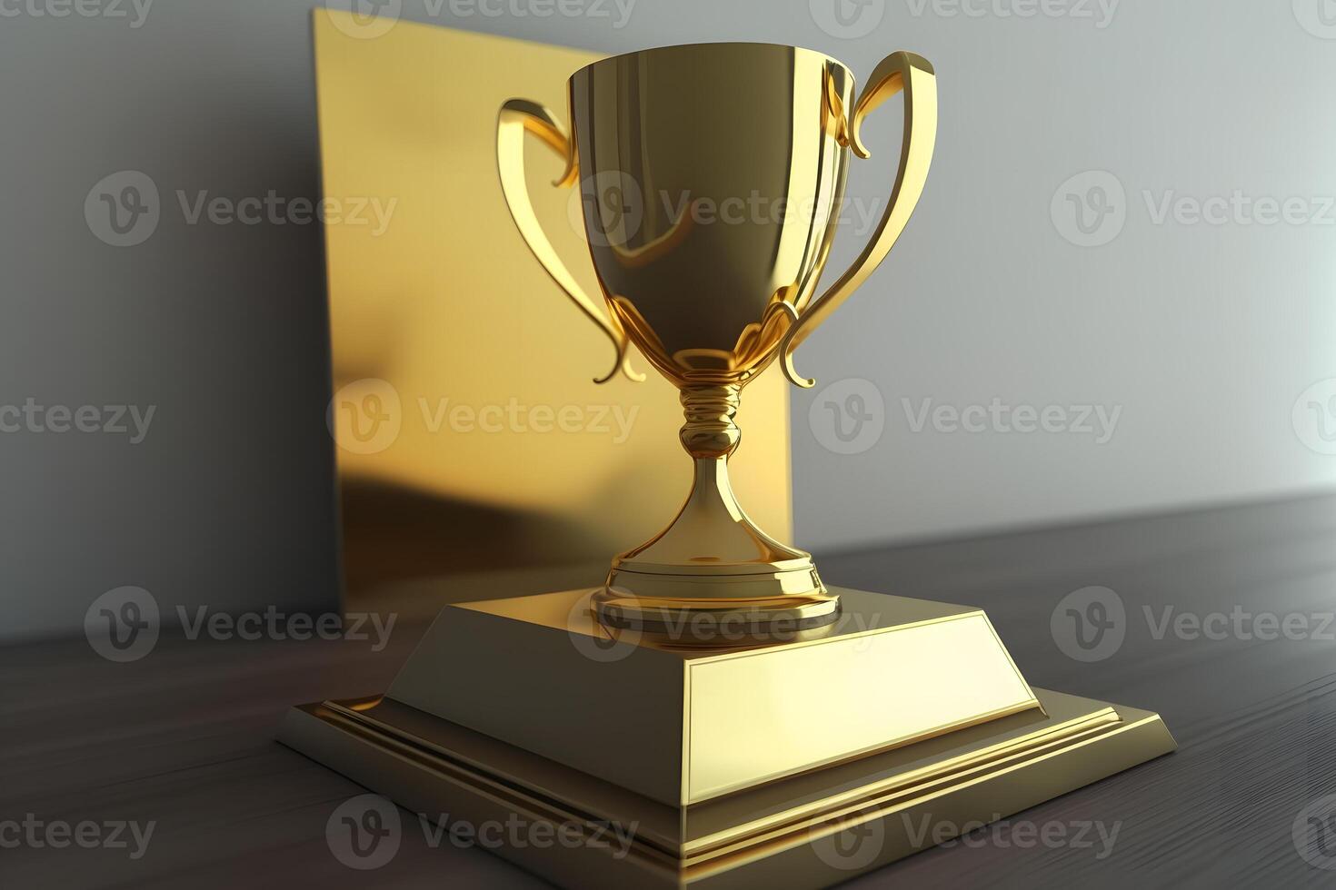 champion golden trophy. Neural network photo