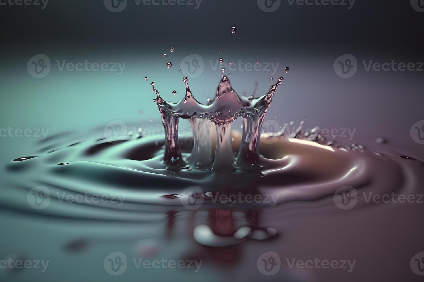 Water splash. Falling drop of rain. Neural network photo