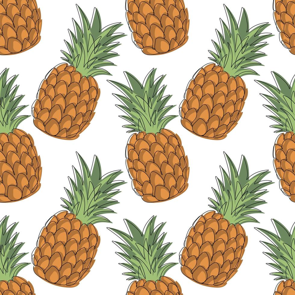 Pineapple seamless pattern vector