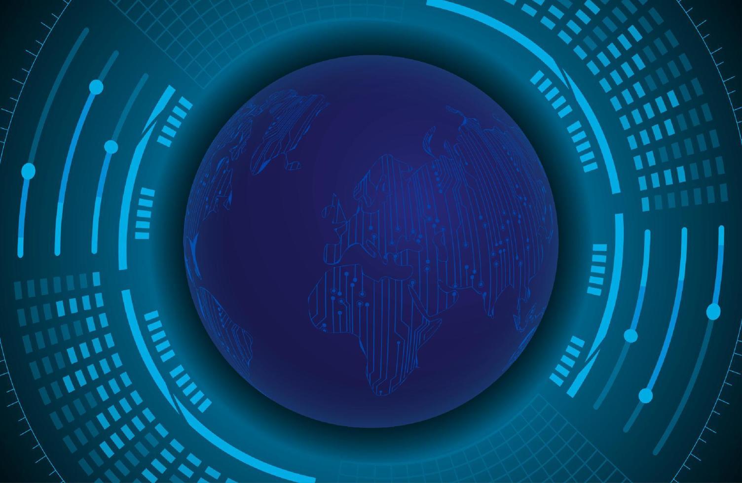Modern Holographic Globe on Technology Background vector