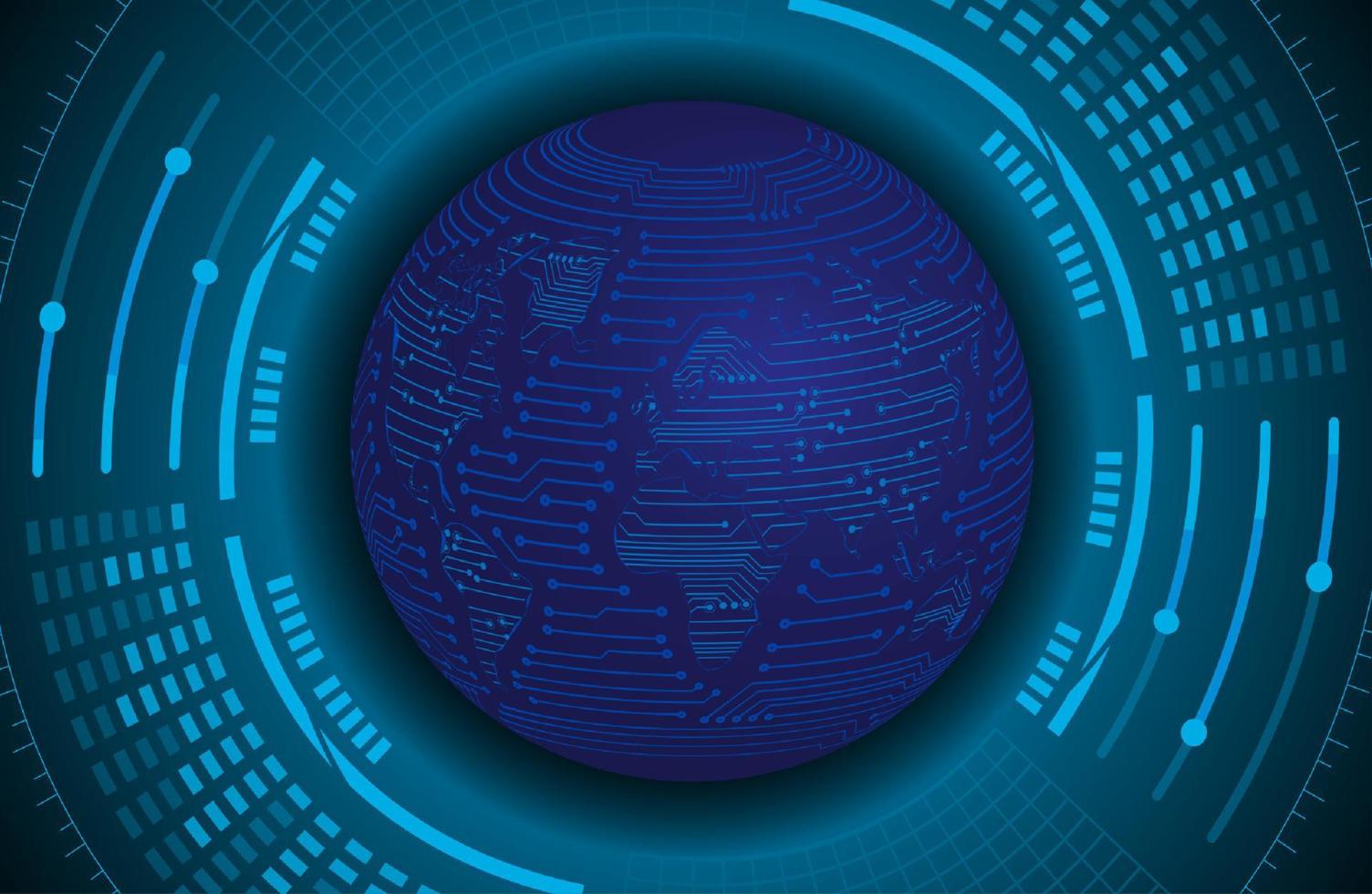 Modern Holographic Globe on Technology Background vector