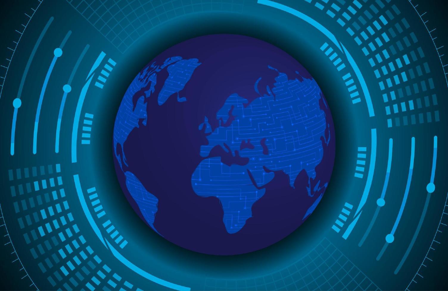 Modern Holographic Globe on Technology Background vector