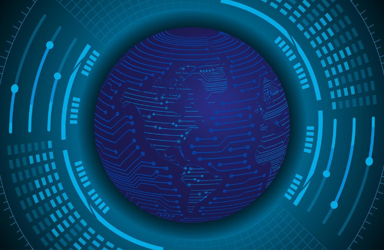 Modern Holographic Globe on Technology Background vector