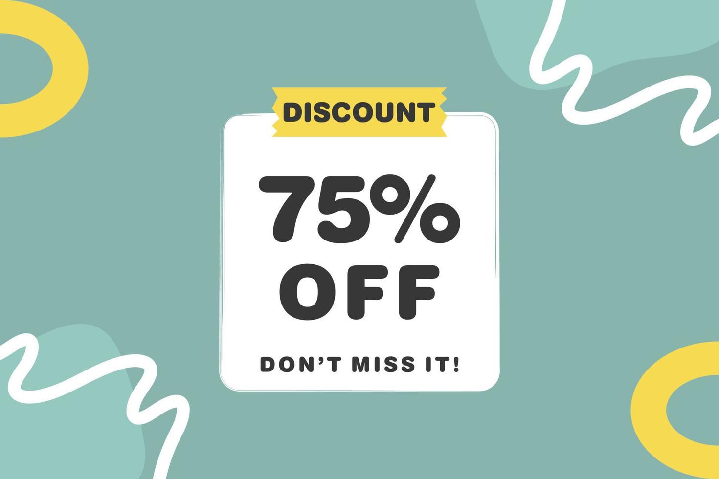 75 percent Sale and discount labels. price off tag icon flat design. vector