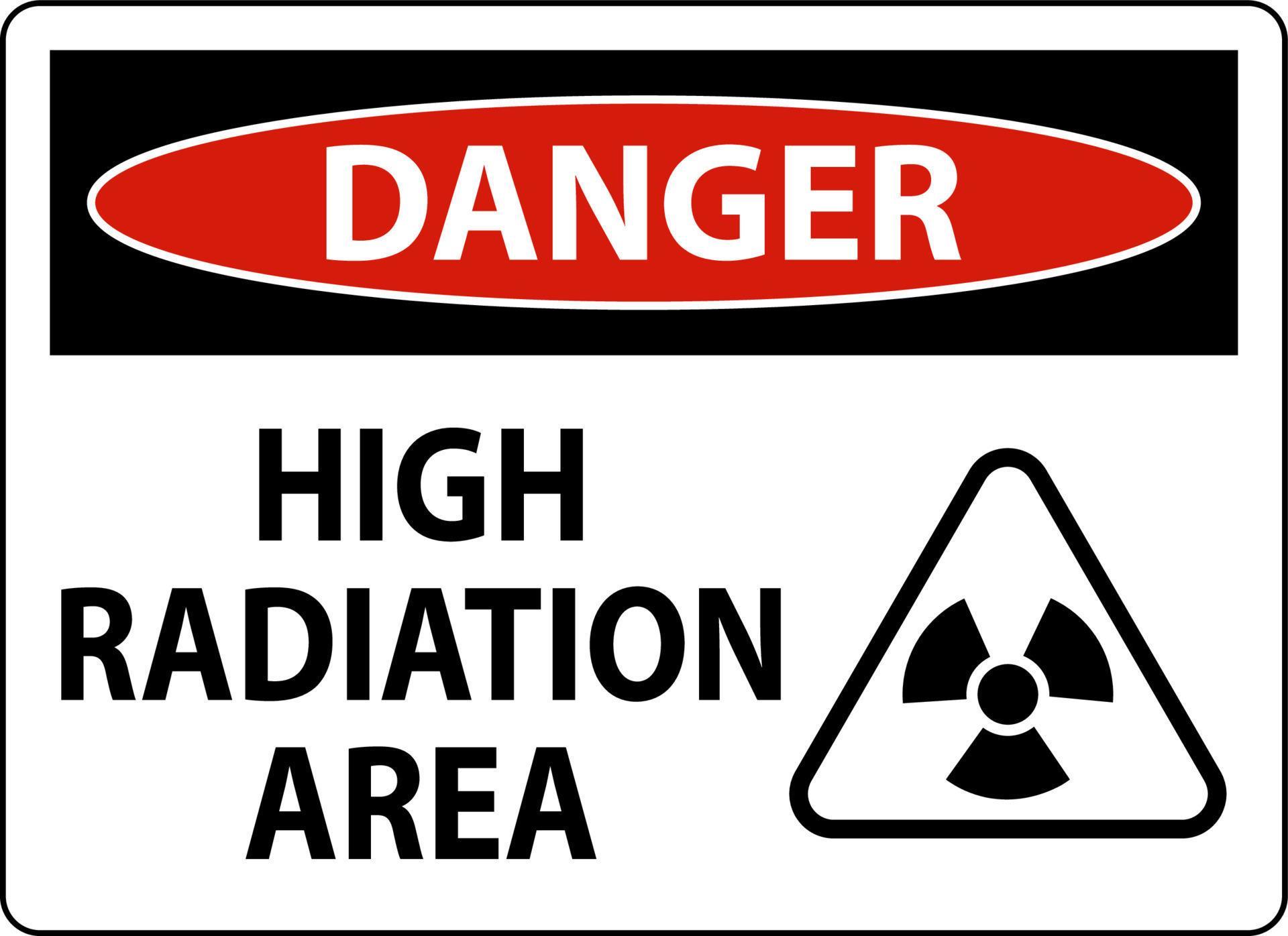 Danger High Radiation Area Sign On White Background 23137010 Vector Art