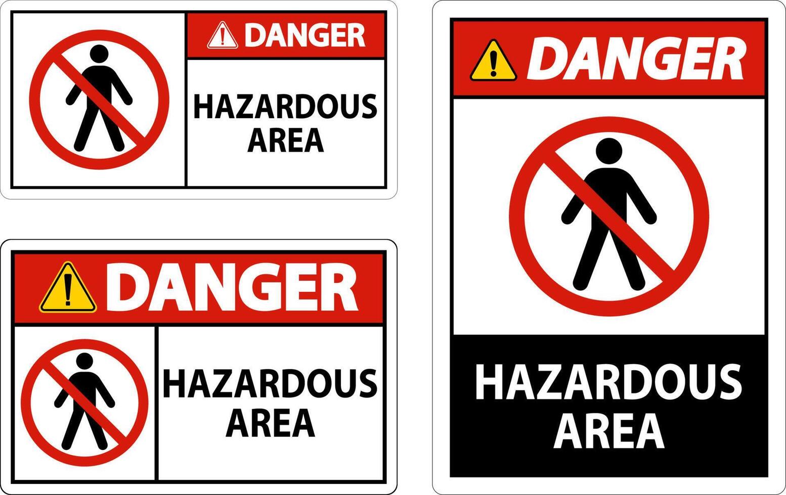 Danger Sign Hazardous Area Sign On White Background vector