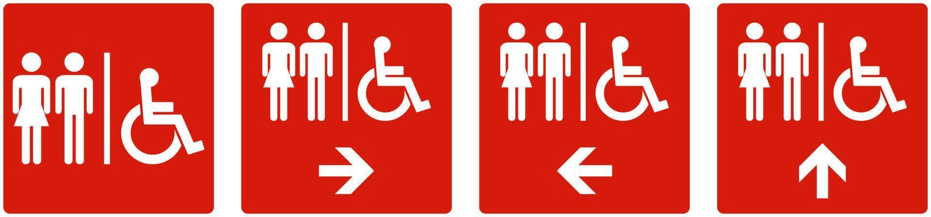 Unisex And Disabled Symbol Toilet Door Sign vector