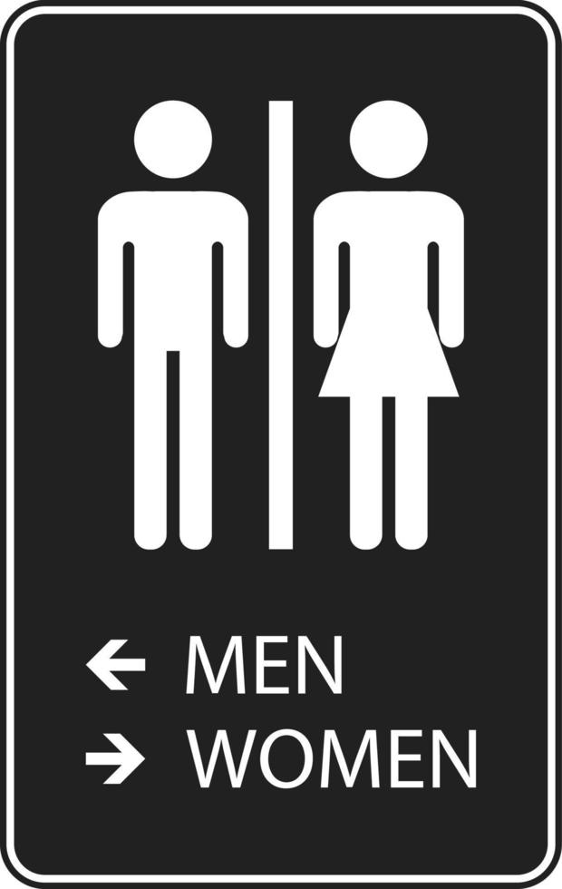 Bathroom Directional Sign Men Left, Women Right vector