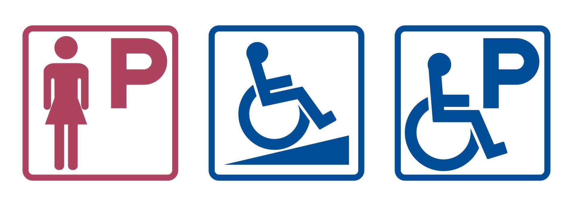 Symbol Lady Parking ,Handicapped Parking Sign vector