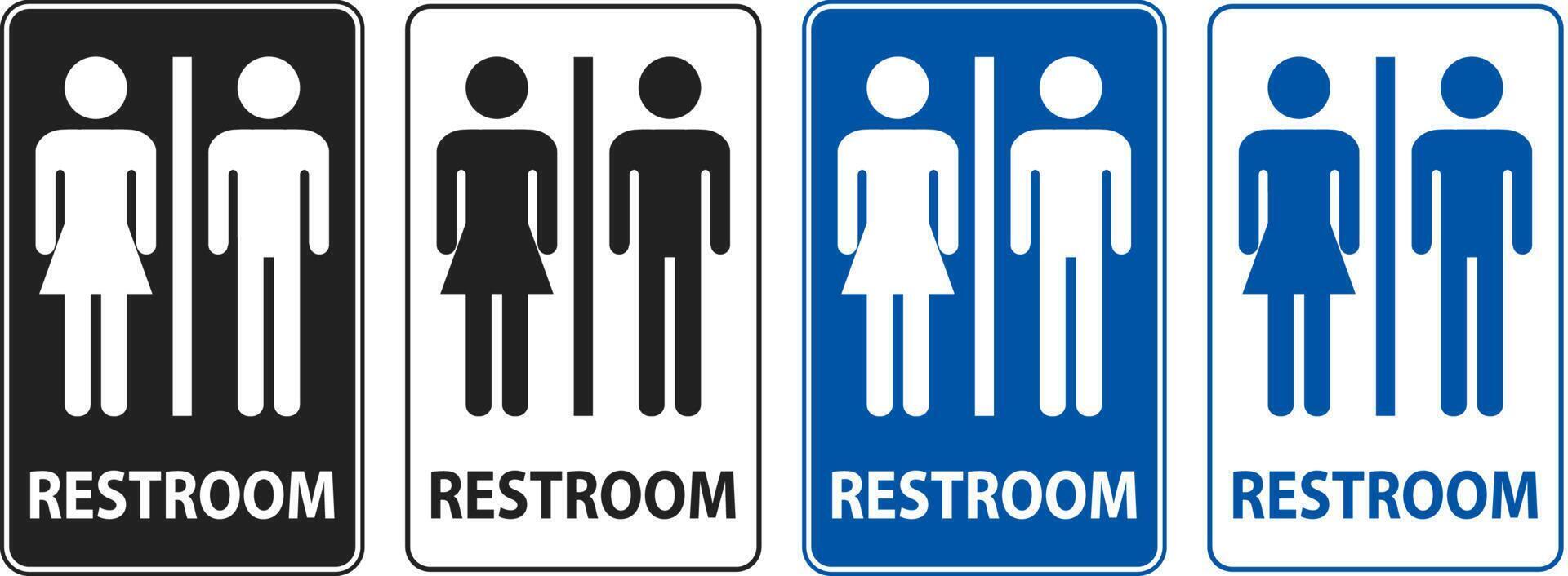 Symbol Bathroom Sign Restroom With Man and Woman Sign vector