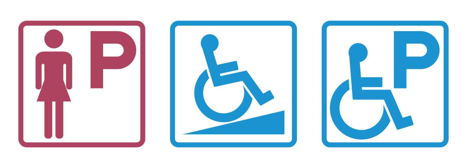 Symbol Lady Parking ,Handicapped Parking Sign vector