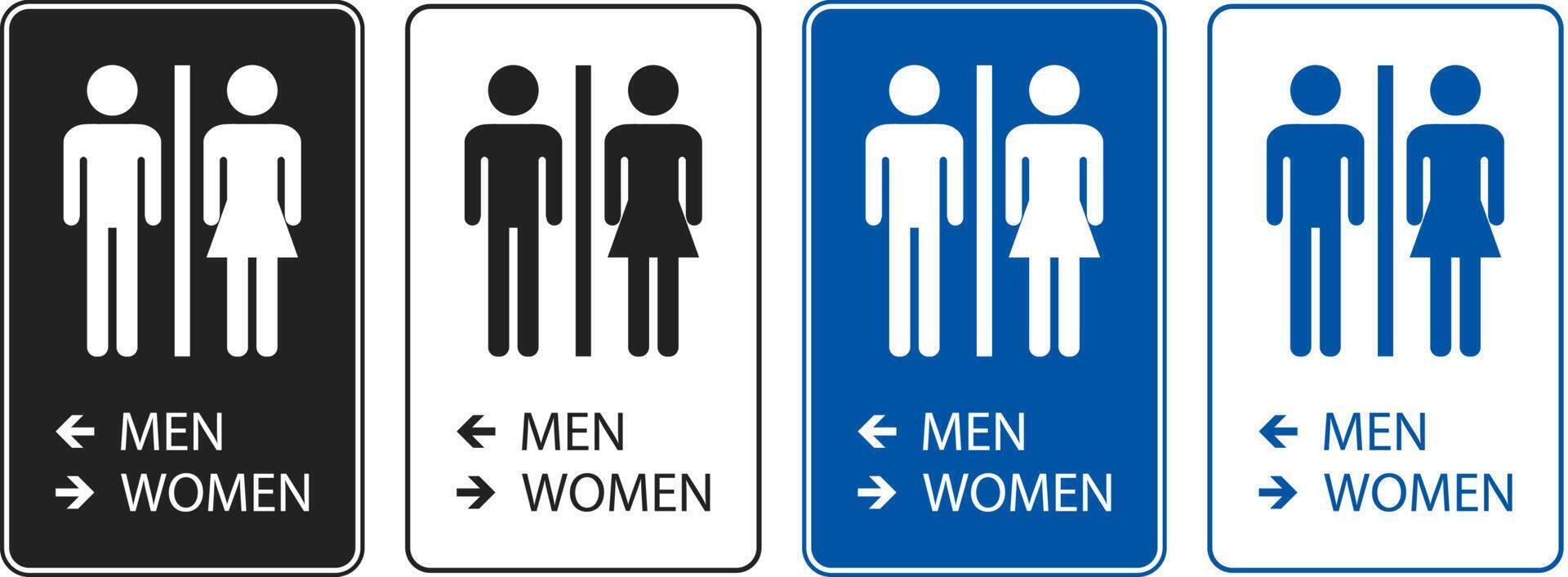 Bathroom Directional Sign Men Left, Women Right vector