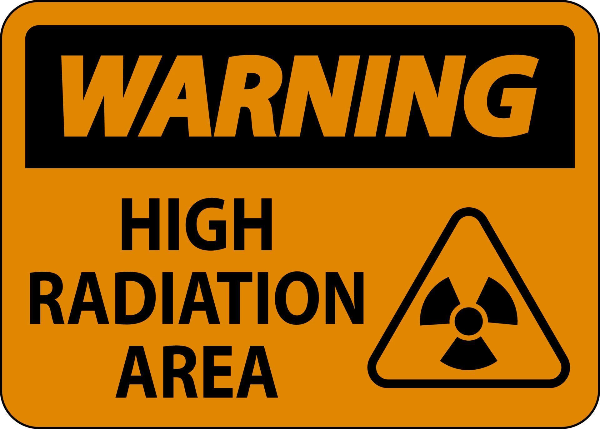 Warning High Radiation Area Sign On White Background 23137131 Vector