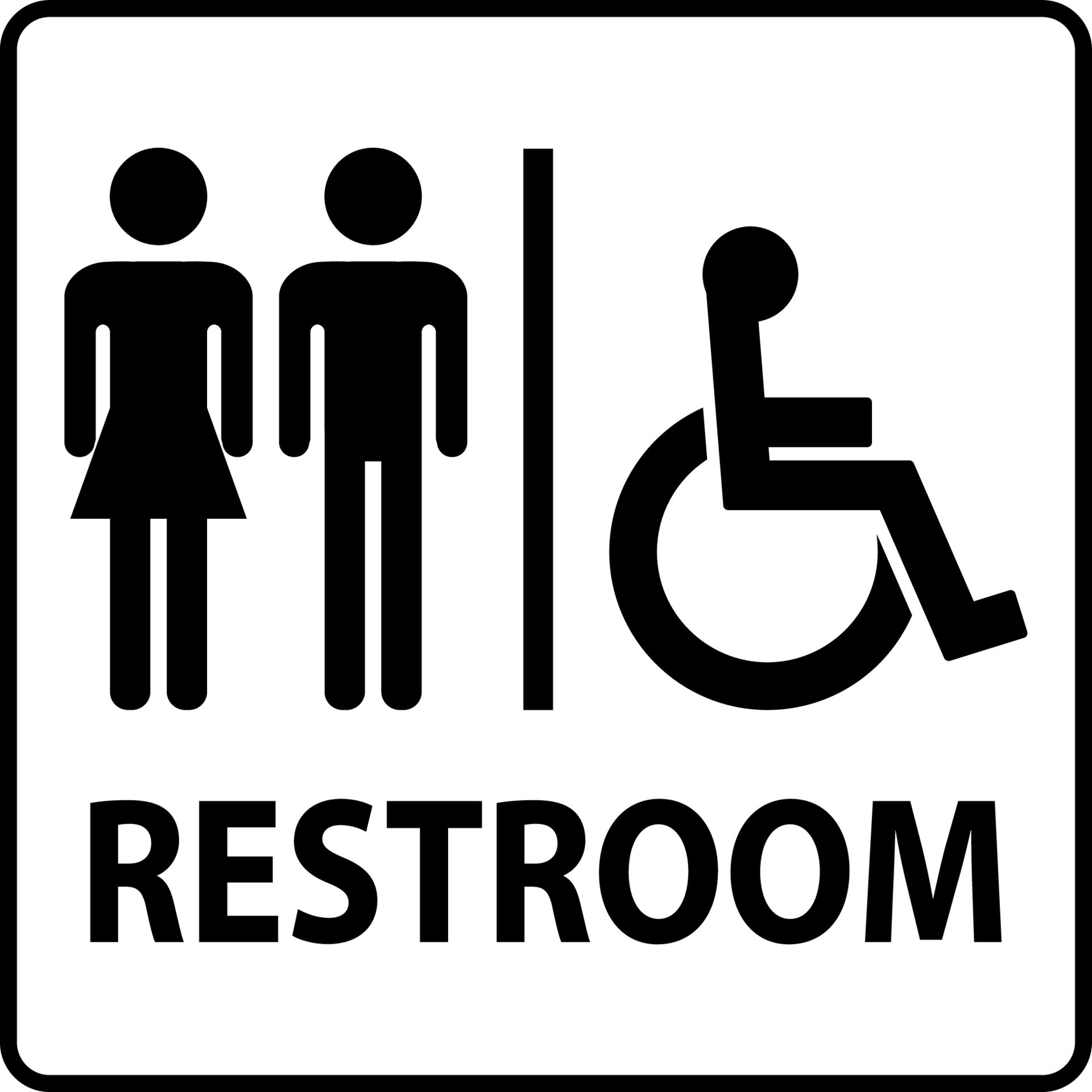 Unisex And Disabled Toilet Door Sign,Handicap Restroom Symbol 23137142